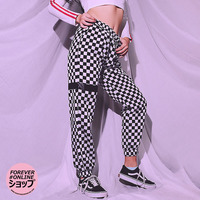 CHECKER JOGGER PANTS WITH BLACK BAND - Thumbnail 4