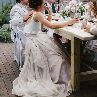 Sexy two piece beach wedding dresses