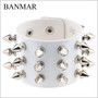 Spikes Rivet Stud Wide Cuff Leather Punk Gothic Rock Unisex Bangle Bracelet -4