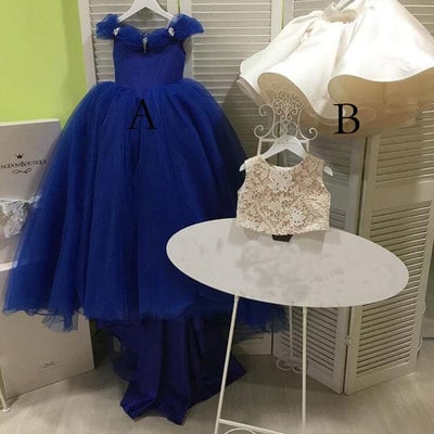 Two styles flower girl dresses birthday gowns - Thumbnail 5