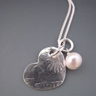 Beach heart necklace