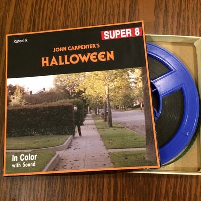 Custom halloween super 8 box with blue display reel 