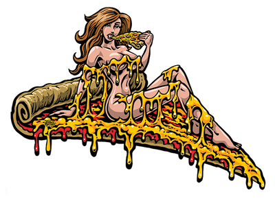 Pizza Girl sticker (full color silkscreened clear vinyl)