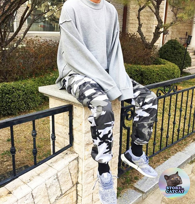 GREY CAMO JOGGER PANTS
