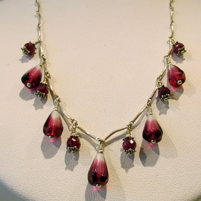 5 seed necklace with rubies
