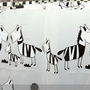 Cute Cartoon ZEBRA Design 180 cm x 180 cm PEVA Plastic Bathroom Use Shower Curtain Set - Thumbnail 4