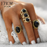  3 Pieces Set Boho Vintage Rings in Gold and Silver - Thumbnail 1