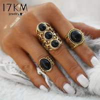  3 Pieces Set Boho Vintage Rings in Gold and Silver - Thumbnail 2