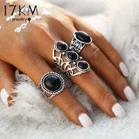  3 Pieces Set Boho Vintage Rings in Gold and Silver - Thumbnail 4