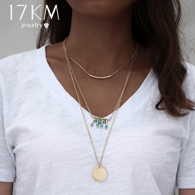 Multi layer tassle chain gold and silver sweater statement necklace - Thumbnail 4