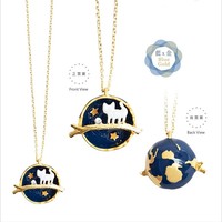 Cute Cat Planet Chain Necklace - Thumbnail 4