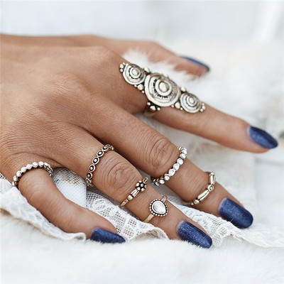 Bohemia Vintage Gold Ring Set