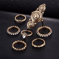 Bohemia Vintage Gold Ring Set - Thumbnail 1