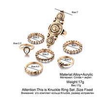 Bohemia Vintage Gold Ring Set - Thumbnail 2