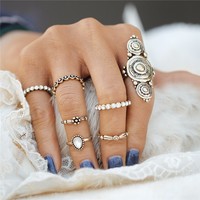 Bohemia Vintage Gold Ring Set - Thumbnail 3