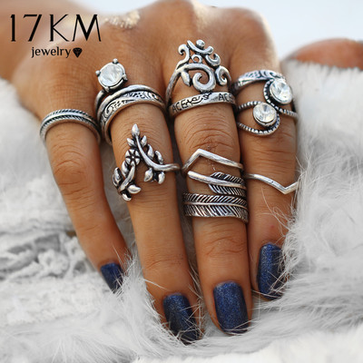 Beautiful vintage silver boho crystal ring set - Thumbnail 5