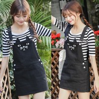 harajuku fashion cute cat strap dress - Thumbnail 1