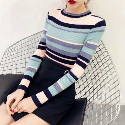 Pastel stripe knitted top - Thumbnail 5