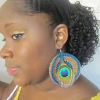 Urban Peapock Earrings ( Coffee and Teal )