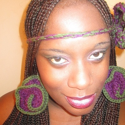 Xl purple african vine flower rose earrings