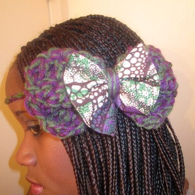 Xl purple african vine bow headband