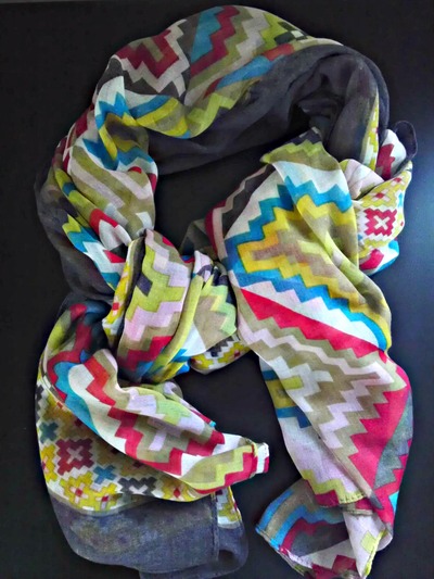 Brown Geo Print Scarf