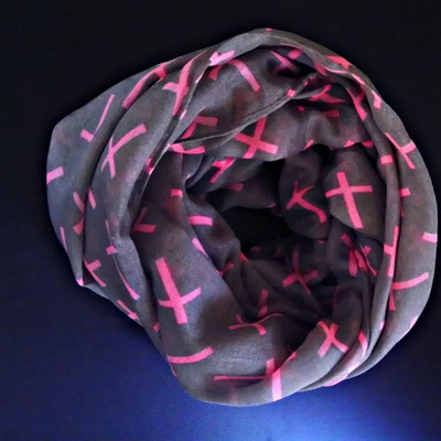 Brown cross infinity scarf - Thumbnail 5