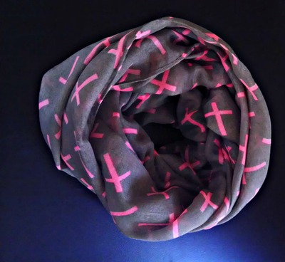 Brown Cross Infinity Scarf