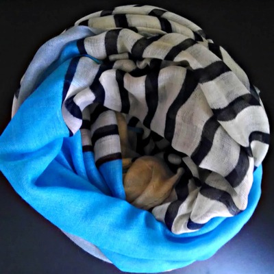 Blue stripe infinity scarf
