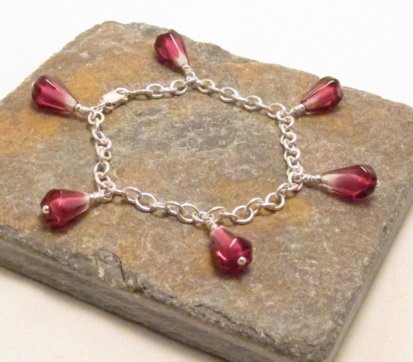 Pomegranate Seed Charm Bracelet