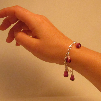 Pomegranate seed charm bracelet