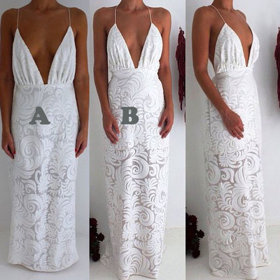 Sexy white sexy lace conversible prom dress for women - Thumbnail 5