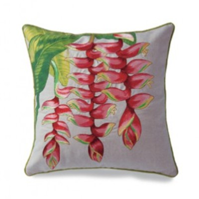 "heleconia" - cotton/linen embroidered pillow cover