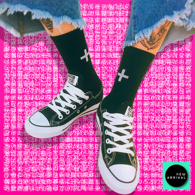 Free Shipping-STREET GOTH CROSS SOCKS 