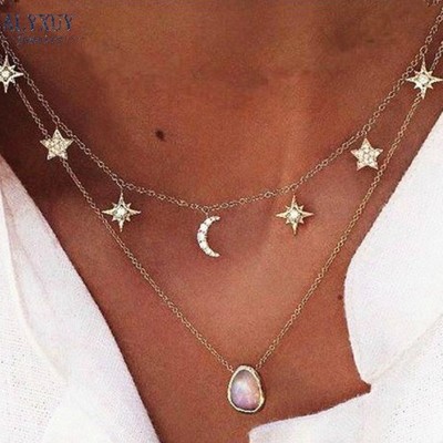 Beautiful stars and moon crystal necklace - Thumbnail 5