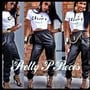Faux Leather HighWaist Joggers-1