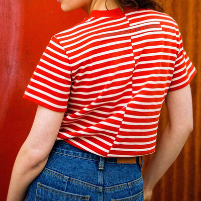 90's irregular color block striped tee - Thumbnail 3