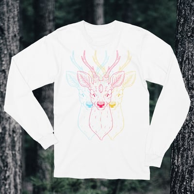 Cosmic shrine - white long sleeve t-shirt