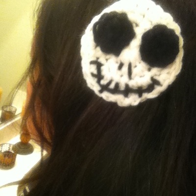 Jack skellington inspired hair clip