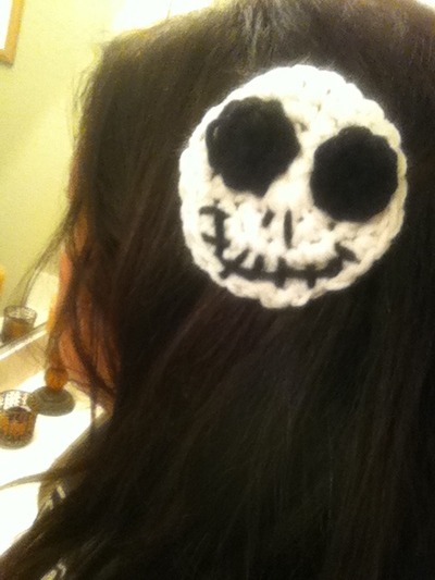 Jack skellington inspired hair clip