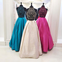 sexy Two Piece Prom Dresses with Sparkly Rhinestone - Thumbnail 3