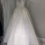 Sparkly V Neck Sequined Ivory Wedding Dresses Bridal Gowns-2