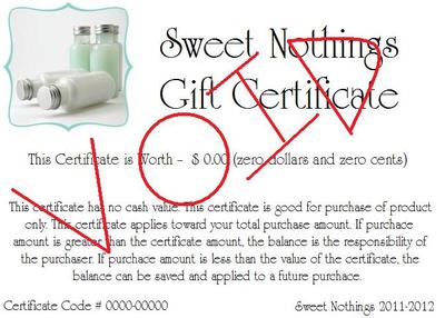 Gift certificate