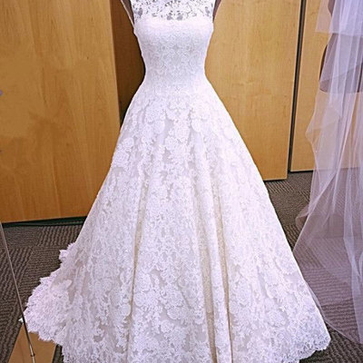 Elegant white lace appliques wedding dresses - Thumbnail 5
