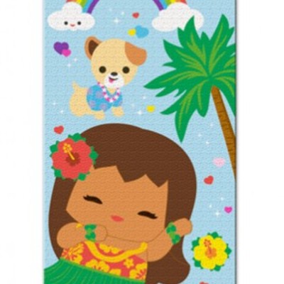 "island yumi aloha" blue kids beach towel - Thumbnail 3
