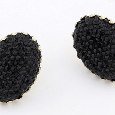 Black jelly candy oval stud earrings-take 50% off