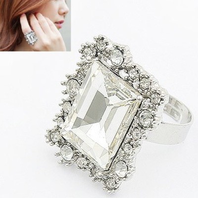 Crystal rectangle ring-take 50% off