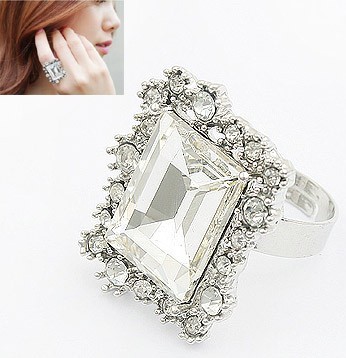 Crystal Rectangle Ring-Take 50% Off