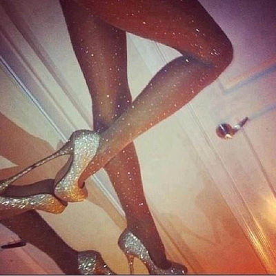Sexy crystal bling rhinestones stockings and tights in black nude and brown