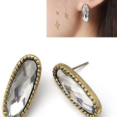 Long oval stud earrings-take 50% off